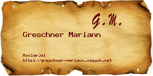 Greschner Mariann névjegykártya