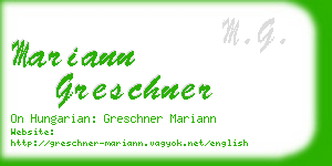 mariann greschner business card